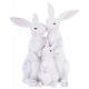 FIGURKA RODZINA ZAJĄCÓW KRÓLIKÓW 30cm BIAŁA WIELKANOCNA RETRO VINTAGE