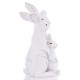 FIGURKA RODZINA ZAJĄCÓW KRÓLIKÓW 30cm BIAŁA WIELKANOCNA RETRO VINTAGE
