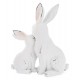 FIGURKA MAMA KRÓLIK ZAJĄC Z DZIECKIEM 25cm BIAŁA WIELKANOCNA RETRO VINTAGE 20 30