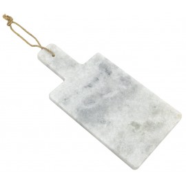 DESKA DO KROJENIA SERWOWANIA MARMUROWA JASNA SZARA 30x15cm ZE SZNURKIEM JUTOWYM