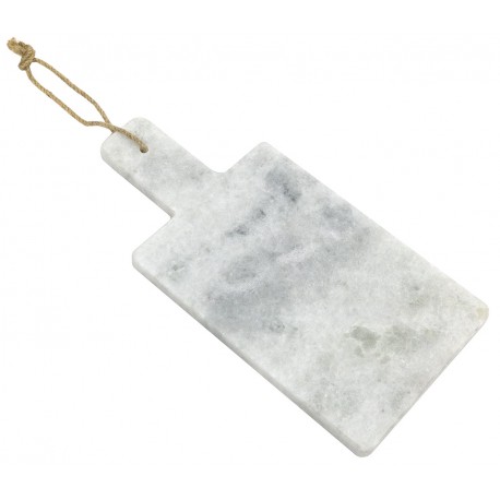 DESKA DO KROJENIA SERWOWANIA MARMUROWA JASNA SZARA 30x15cm ZE SZNURKIEM JUTOWYM