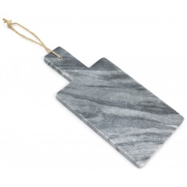 DESKA DO KROJENIA SERWOWANIA MARMUROWA CIEMNA SZARA 30x15cm ZE SZNURKIEM JUTOWYM