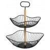 PATERA METALOWA 2 POZIOMOWA 40cm KOSZYK NA OWOCE CZARNY BRĄZOWY LOFT