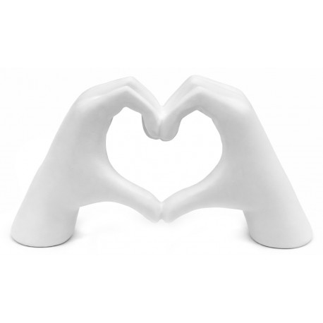 FIGURKA SERCE Z DŁONI DŁONIE BIAŁA 16x24cm SYMBOL MIŁOŚCI RĘCE 15 25