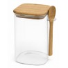 POJEMNIK SZKLANY SŁOICZEK Z DREWNIANĄ POKRYWKĄ 15cm Z ŁYŻECZKĄ 1000ml 1L SŁOIK