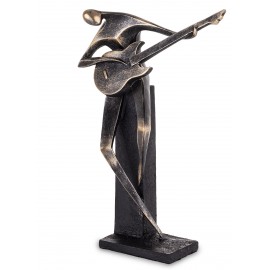 FIGURKA MUZYK GITARZYSTA 30cm CZARNA ZŁOTA GITARA LOFT NOWOCZESNA