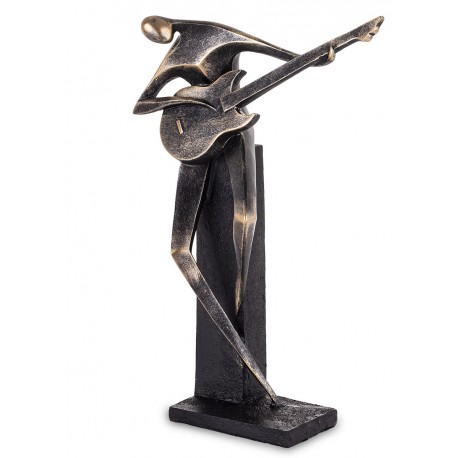 FIGURKA MUZYK GITARZYSTA 30cm CZARNA ZŁOTA GITARA LOFT NOWOCZESNA