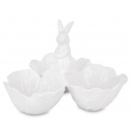 MISKA Z ZAJĄCEM KRÓLIKIEM BIAŁA ŚWIĄTECZNA MISECZKA DO SŁODYCZY PRZEKĄSEK