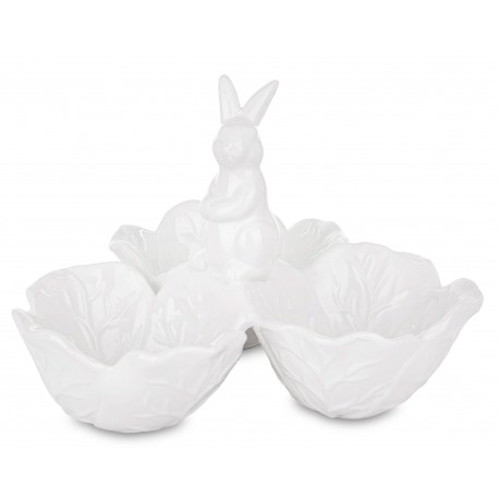 MISKA Z ZAJĄCEM KRÓLIKIEM BIAŁA ŚWIĄTECZNA MISECZKA DO SŁODYCZY PRZEKĄSEK