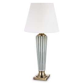 LAMPA STOŁOWA CERAMICZNA h-85cm DUŻA SZARA ZŁOTA MOSIĘŻNA BIAŁA STOJĄCA