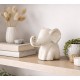 FIGURKA SŁOŃ KREMOWY BEŻOWY 10cm SŁONIK NA SZCZĘŚCIE POŁYSK CERAMICZNY