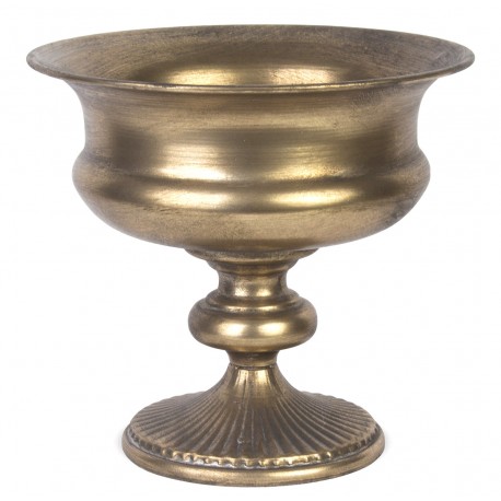 DONICZKA OSŁONKA METALOWA ANTYCZNA ZŁOTA 22x24cm NA NÓŻCE POSTARZANA RETRO 20 25