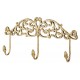 WIESZAK ŚCIENNY METALOWY ZŁOTY NA KURTKI PŁASZCZE RETRO POSTARZANY 3 HAKI 40