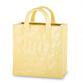 WAZON KREMOWY BEŻOWY TOREBKA 27cm NOWOCZESNY GLAMOUR POŁYSK DEKORACJA 25