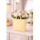 WAZON KREMOWY BEŻOWY TOREBKA 27cm NOWOCZESNY GLAMOUR POŁYSK DEKORACJA 25