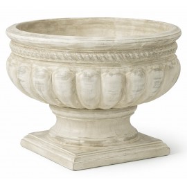 DONICZKA OKRĄGŁA CEMENTOWA BEŻOWA RUSTYKALNA 14x22cm NA NÓŻCE OSŁONKA 15 20