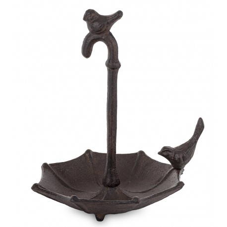 POIDŁO DLA PTAKÓW 20cm POIDEŁKO ŻELIWNE KARMNIK PARASOL BRĄZOWE WENGE