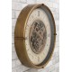 ZEGAR ŚCIENNY ZŁOTY BEŻOWY METALOWY 60cm LOFT Z RUCHOMYMI TRYBAMI