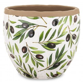 DONICZKA OSŁONKA CERAMICZNA Z OLIWKAMI 21x23cm STYL PROWANSALSKI OLIWKI 20 25