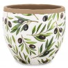 DONICZKA OSŁONKA CERAMICZNA Z OLIWKAMI 21x23cm BIAŁA ZIELONA OLIWKI 20 25