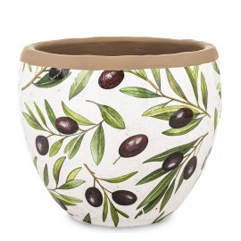 DONICZKA OSŁONKA CERAMICZNA Z OLIWKAMI 16x18cm STYL PROWANSALSKI OLIWKI 15 20