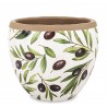 DONICZKA OSŁONKA CERAMICZNA Z OLIWKAMI 16x18cm BIAŁA ZIELONA OLIWKI 15 20