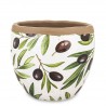 DONICZKA OSŁONKA CERAMICZNA Z OLIWKAMI 13x14cm BIAŁA ZIELONA OLIWKI 10 15