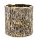 DONICZKA OSŁONKA CERAMICZNA KORA DRZEWA ZŁOTA SZARA 15x15cm  LOFT GLAMOUR