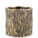 DONICZKA OSŁONKA CERAMICZNA KORA DRZEWA ZŁOTA SZARA 13x13cm LOFT GLAMOUR 10 15