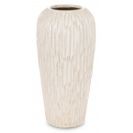 WAZON CERAMICZNY BEŻOWY KREMOWY BRĄZOWY 35cm ZDOBIONY NOWOCZESNY 30 40