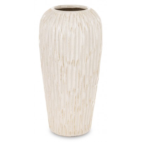 WAZON CERAMICZNY BEŻOWY KREMOWY BRĄZOWY 35cm ZDOBIONY NOWOCZESNY 30 40