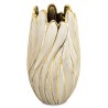 WAZON CERAMICZNY W KSZTAŁCIE KWIATA 37cm SZARY ZŁOTY GLAMOUR 35 40