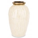 WAZON CERAMICZNY BEŻOWY KREMOWY ZŁOTY 32cm ZDOBIONY NOWOCZESNY GLAMOUR 30