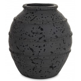 WAZON CERAMICZNY GRAFITOWY CZARNY 32cm STYLOWY LOFT VINTAGE MATOWY 30