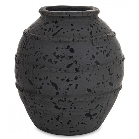 WAZON CERAMICZNY GRAFITOWY CZARNY 32cm STYLOWY LOFT VINTAGE MATOWY 30