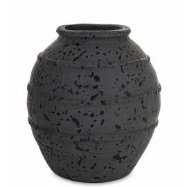 WAZON CERAMICZNY GRAFITOWY CZARNY 24cm STYLOWY LOFT VINTAGE MATOWY 25