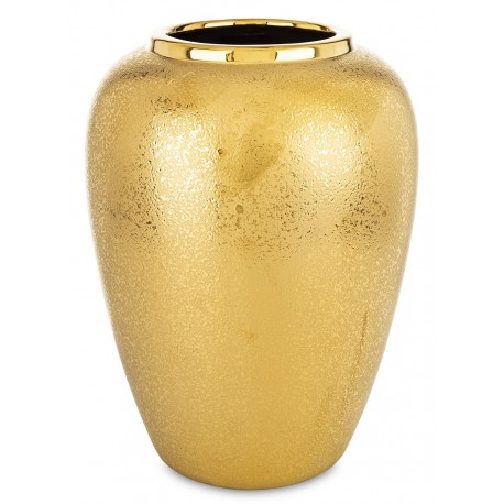 WAZON CERAMICZNY ZŁOTY 28cm NAKRAPIANY NOWOCZESNY GLAMOUR 30