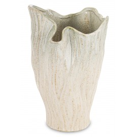 WAZON CERAMICZNY BEŻOWY KREMOWY 25cm ZDOBIONY STYLOWY NOWOCZESNY