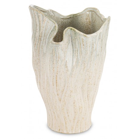 WAZON CERAMICZNY BEŻOWY KREMOWY 25cm ZDOBIONY STYLOWY NOWOCZESNY