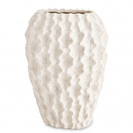 WAZON CERAMICZNY BIAŁY KREMOWY 27cm OWALNY LOFT BOHO NOWOCZESNY 25 30