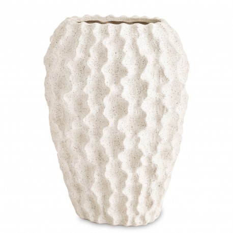 WAZON CERAMICZNY BIAŁY KREMOWY 27cm OWALNY LOFT BOHO NOWOCZESNY 25 30