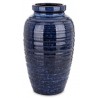 WAZON CERAMICZNY NIEBIESKI GRANATOWT 30cm RYFLOWANY GLAMOUR NOWOCZESNY LOFT