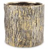 DONICZKA OSŁONKA CERAMICZNA KORA DRZEWA ZŁOTA SZARA 18x19cm  LOFT GLAMOUR 20