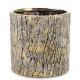 DONICZKA OSŁONKA CERAMICZNA KORA DRZEWA ZŁOTA SZARA 15x15cm  LOFT GLAMOUR