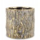 DONICZKA OSŁONKA CERAMICZNA KORA DRZEWA ZŁOTA SZARA 13x13cm LOFT GLAMOUR 10 15