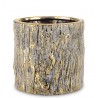 DONICZKA OSŁONKA CERAMICZNA KORA DRZEWA ZŁOTA SZARA 13x13cm LOFT GLAMOUR 10 15