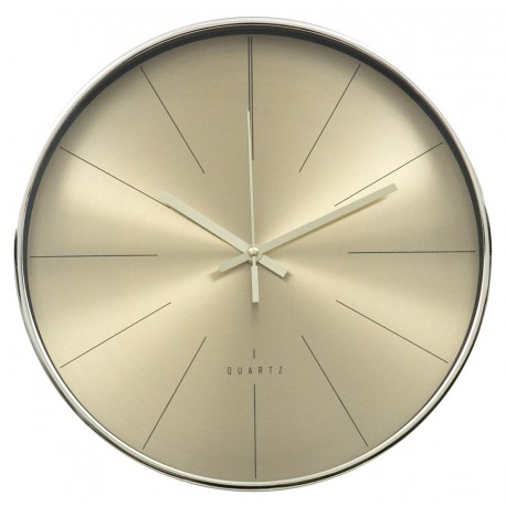 ZEGAR ŚCIENNY ZŁOTY 30cm METALOWY NOWOCZESNY GLAMOUR GABINETOWY KUCHENNY