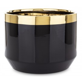 DONICZKA OSŁONKA CERAMICZNA CZARNA ZŁOTA 15x20cm GLAMOUR NOWOCZESNA
