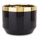 DONICZKA OSŁONKA CERAMICZNA CZARNA ZŁOTA 15x20cm GLAMOUR NOWOCZESNA