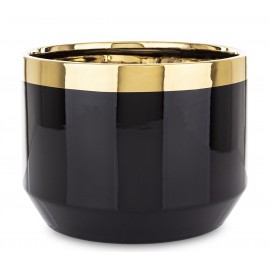 DONICZKA OSŁONKA CERAMICZNA CZARNA ZŁOTA 13x17cm GLAMOUR NOWOCZESNA 15